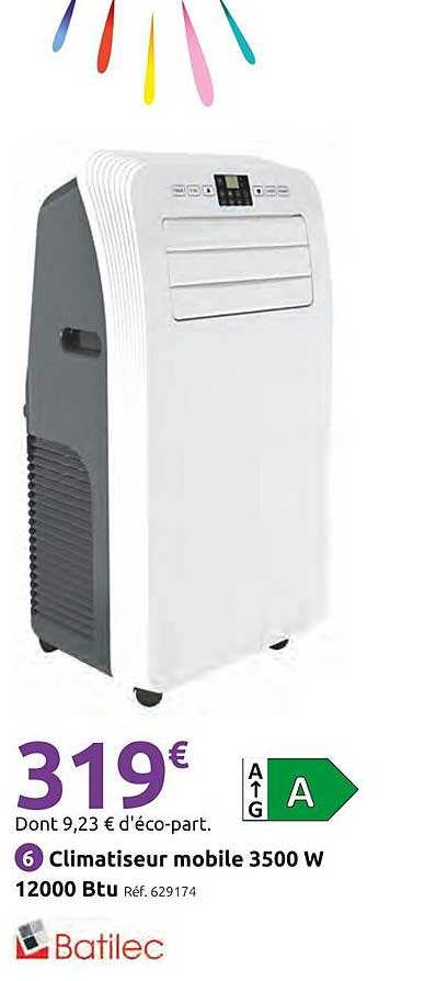 Climatiseur mobile 3500 W 12000 Btu