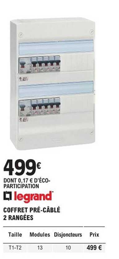 COFFRET PRÉ-CÂBLÉ 2 RANGÉES