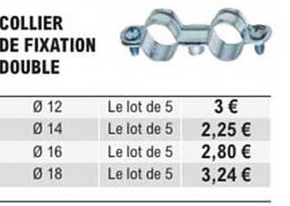 COLLIER DE FIXATION DOUBLE