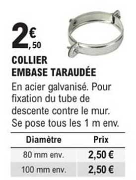 COLLIER EMBASE TARAUDÉE