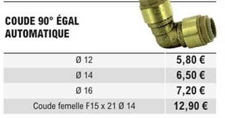 COUDE 90° ÉGAL AUTOMATIQUE