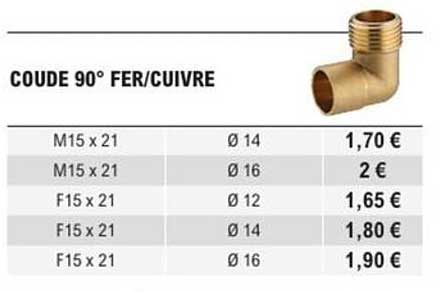 COUDE 90° FER/CUIVRE