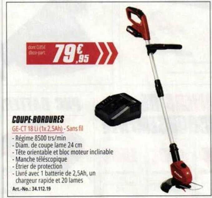 COUPE-BORDURES GE-CT 18 Li (1x 2,5Ah) - Sans fil