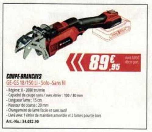 COUPE-BRANCHES GE-GS 18/150 LI - Solo - Sans fil