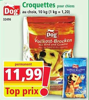 Croquettes pour chiens au choix, 10 kg (1 kg = 1,20)