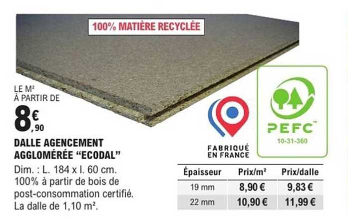 DALLE AGENCEMENT AGGLOMÉRÉE “ECODAL”