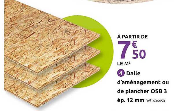 Dalle d’aménagement ou de plancher OSB 3 ép. 12 mm