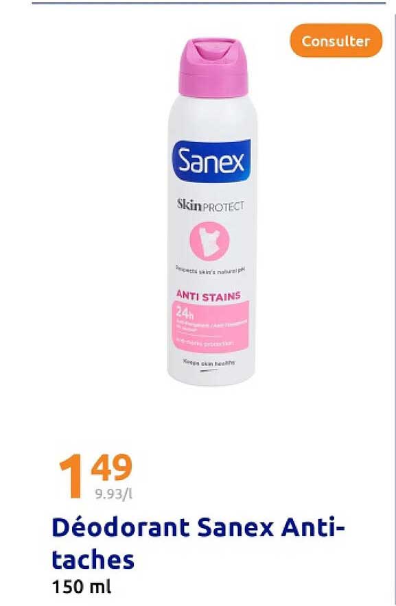Déodorant Sanex Anti-taches