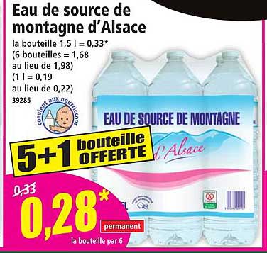 Eau de source de montagne d'Alsace