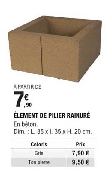 ÉLÉMENT DE PILIER RAINURÉ