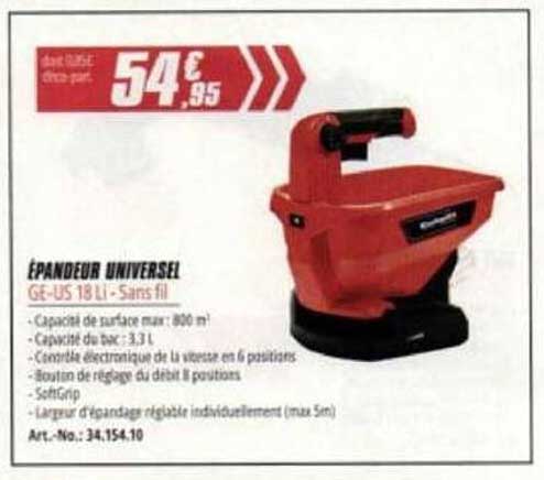 Épandage universel GE-US 18 Li - Sans fil
