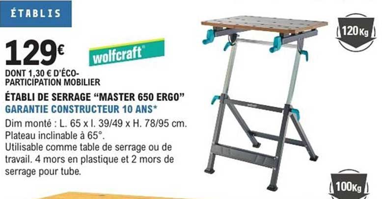 ÉTABLI DE SERRAGE “MASTER 650 ERGO”
