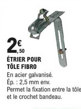ÉTRIER POUR TÔLE FIBRO