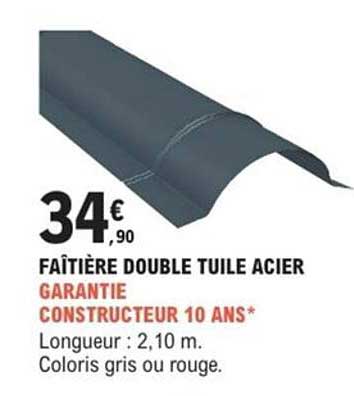 FAÎTIÈRE DOUBLE TUILE ACIER