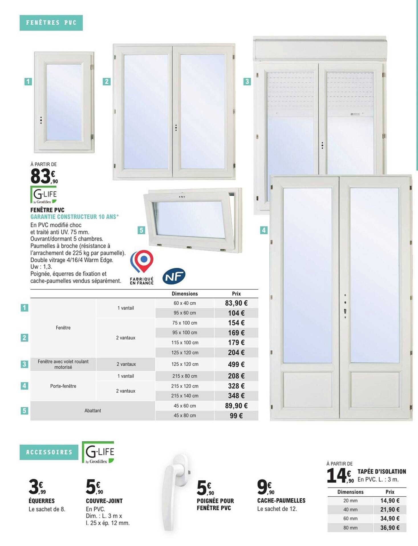 FENÊTRE PVC GARANTIE CONSTRUCTEUR 10 ANS