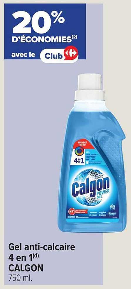 Gel anti-calcaire 4 en 1(d) CALGON 750 ml.