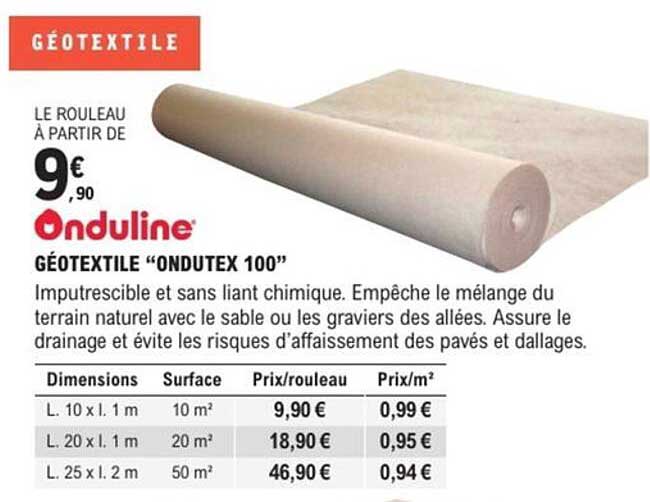 GÉOTEXTILE "ONDUTEX 100"