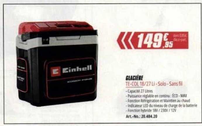 GLACIÈRE TE-COL 18/27 Li - Solo - Sans fil