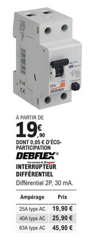 INTERUPTEUR DIFFERENTIEL DEBFLEX
