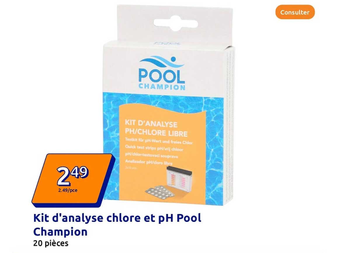 Kit d'analyse chlore et pH Pool Champion