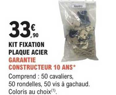 KIT FIXATION PLAQUE ACIER