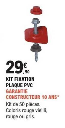 KIT FIXATION PLAQUE PVC