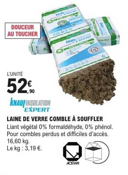 LAINE DE VERRE COMBLE À SOUFFLER