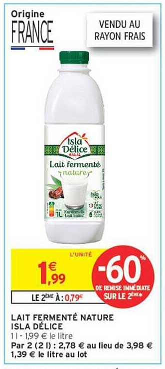 LAIT FERMENTÉ NATURE ISLA DÉLICE