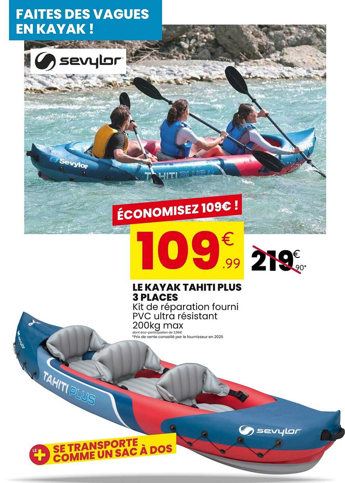 LE KAYAK TAHITI PLUS 3 PLACES