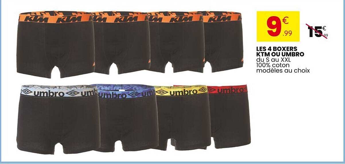 LES 4 BOXERS KTM OU UMBRO