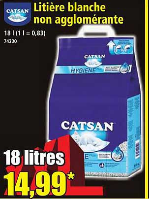 Litière blanche non agglomérante
