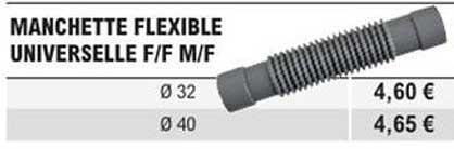 MANCHETTE FLEXIBLE UNIVERSELLE F/F M/F
