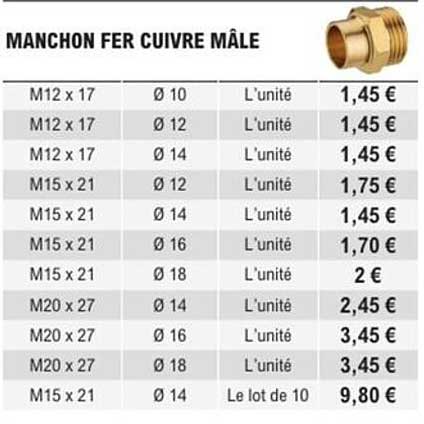 MANCHON FER CUIT MÂLE