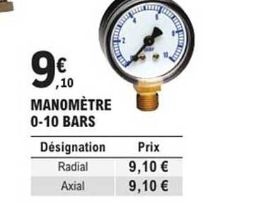 MANOMÈTRE 0-10 BARS