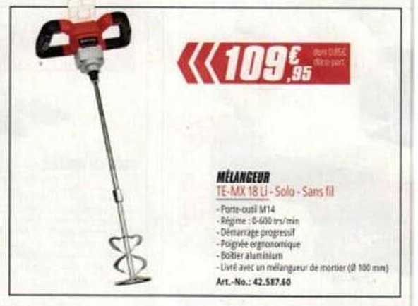 MÉLANGEUR TE-MX 18 Li - Solo - Sans fil