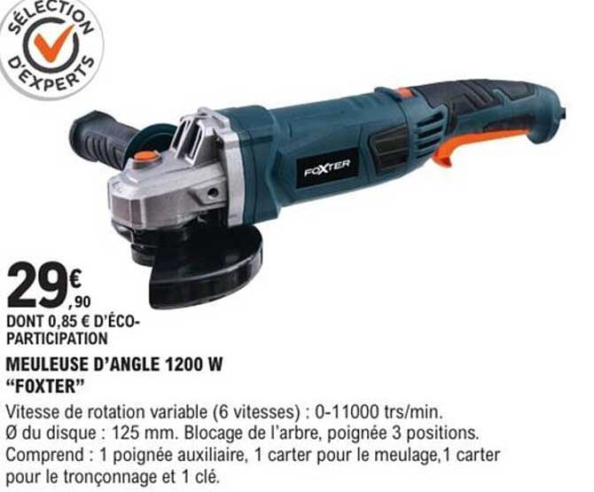 MEULEUSE D’ANGLE 1200 W "FOXTER"