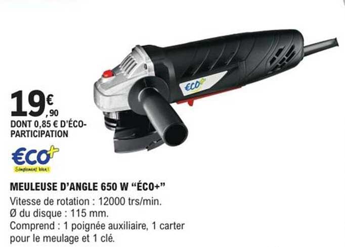 MEULEUSE D’ANGLE 650 W “ÉCO+”