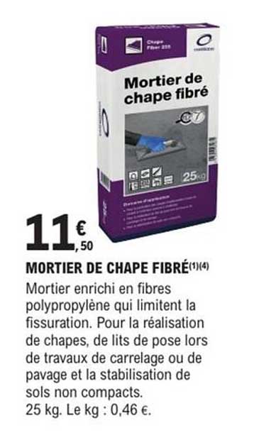 Mortier de chape fibré