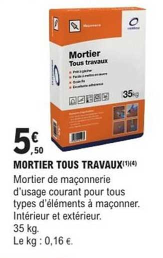 MORTIER TOUS TRAVAUX