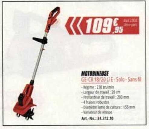 MOTOBINEUSE GE-CR 18/20 Li E - Solo - Sans fil