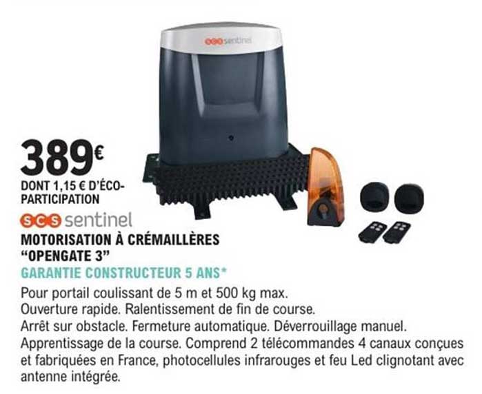 MOTORISATION À CRÉMAILLÈRES “OPENGATE 3”