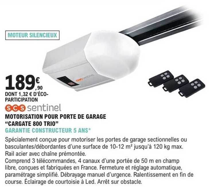 MOTORIZATION POUR PORTE DE GARAGE "CARGATE 800 TRIO"