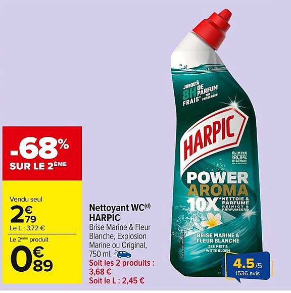 Nettoyant WC Harpic Brise Marine & Fleur Blanche