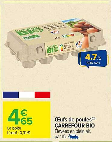 Œufs de poules CARREFOUR BIO