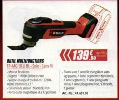 OUTIL MULTIFONCTIONS TP-MG 18 LI BL - Solo - Sans fil