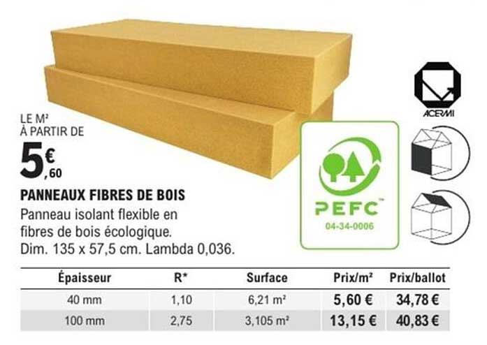 PANNÉAUX FIBRES DE BOIS