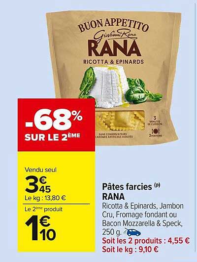 Pâtes farcies (P) RANA Ricotta & Épinards