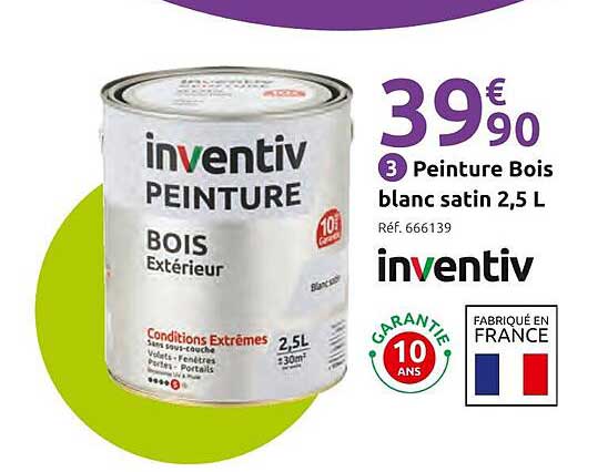 Peinture Bois blanc satin 2,5 L