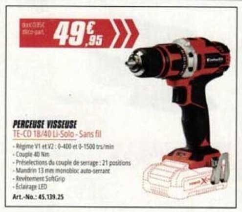 PERCEUSE VISSEUSE TE-CD 18/40 Li-Solo - Sans fil