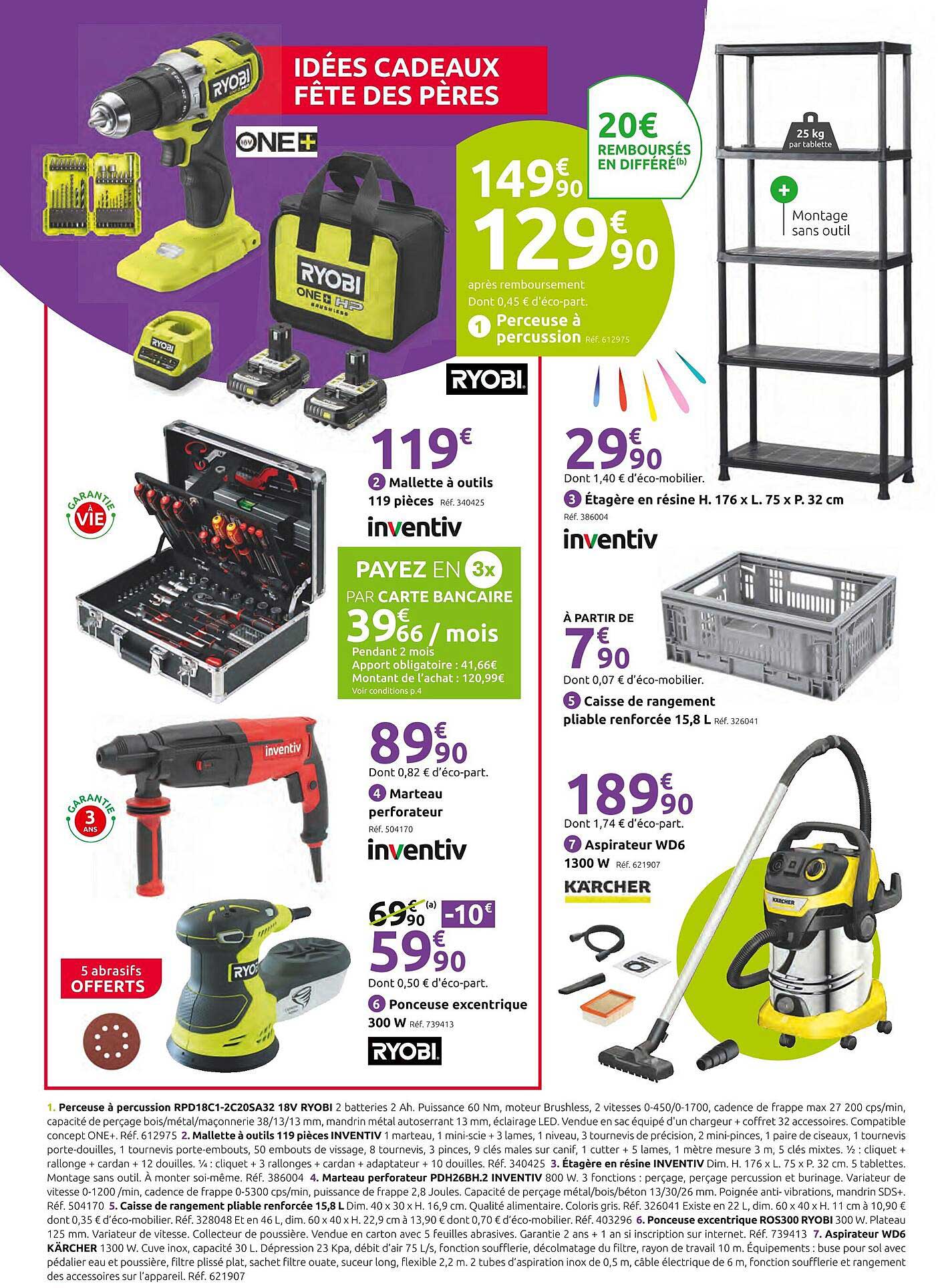 Percueuse à percussion RYOBI - 129,90 €